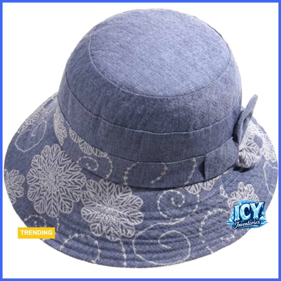 Vintage Bucket Hat Foldable Wide Brim Floral Print Cotton Polyester main image 7
